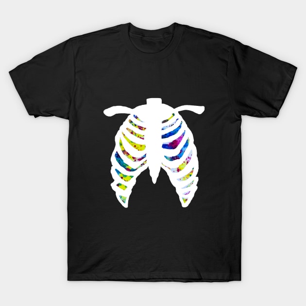 Funfetti Rib Cage (Dark Background) T-Shirt by ayemfid